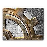 Rustyギアシルバー – アンティーク調アンティークビンテージレトロRustyグランジIndustrialギア壁アートプリント 16x20 IND0000153PLK16X20XXX