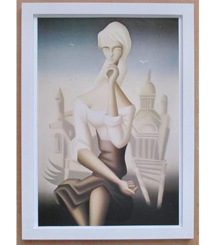 Amazon.co.jp: 洋画二科会のドン 東郷 青児 筆・美人画作品 美人画 