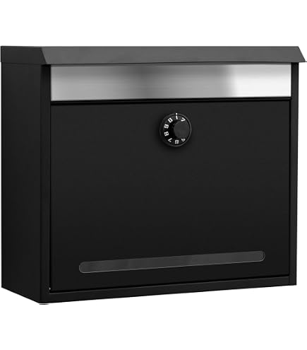 Amazon.co.jp: ポスト 壁掛け 大型 スチール メール便対応 ブラック