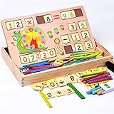 Milkee 絵かきボード　両面利用可能　知育玩具 　時間　数学教育 コンパクト　木製　収納便利　3通り 　ホワイトボード　黒板