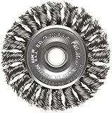Weiler Dualife Standard Wire Wheel Brush, Round Hole, Steel, Partial Twist Knotted, 3" Diameter, 0.0