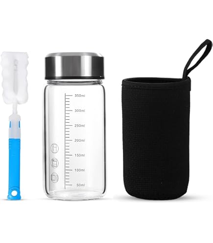 Borosilicate Glass Water Bottle, 15oz Heat Resistant Clear Glass - View #13