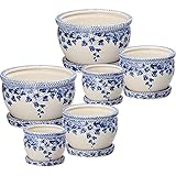 陶器植木鉢6点セット（受皿付） 【おしゃれ おすすめ かわいい シンプル 室内 プランター ガーデニング 園芸 サイズ 受け皿 モダン ランキング 人気】
