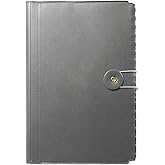 多機能ダイアリー＆ブックカバー[マトッテMT-03 (四六・上製兼用)]厚み調整・簡単セット・留め具・カード＆付箋ポケット・ペンホルダー（グレー）