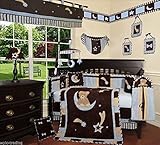 SISI Baby Bedding - Blue Bear and Moon 14 PCS Crib Bedding Including Music Mobile by Sisi