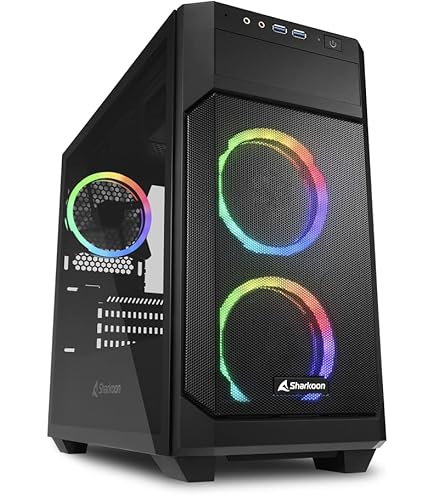 Amazon | Sharkoon ミドルタワーPCケース RGB HEX 3Dヘキサゴン  
