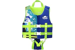 Gogokids ライフジャケット 子供 股ベルト付き フローティングベスト キッズ 浮力サポート スイムベスト CE認証 水泳練習 釣り 川遊び 水遊び