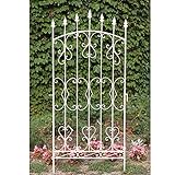 アイアンフェンス ロータイプ 高さ150cm 連結可能 クリーム ガーデンフェンス 柵 仕切り 区切り 目隠し アンティーク トレリス ラティス