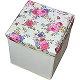 ロイヤルアーデン 花柄 PVC収納スツール スクエアタイプ I・78406 W30×D30×H32cm
