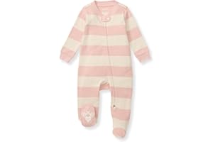 Burt's Bees Baby Girls Footed One-Piece Pajamas, Sleep and Play Loose Fit, 100% Organic Cotton, Sizes NB to 6-9 Months