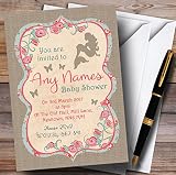 Shabby Chic黄麻布Mermaid Invitationsベビーシャワー招待状 100 Invitations