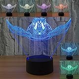 Sea Turtle 3d Illusion光色変更LEDデスクランプ夜ライト子供寝室保育園インテリア