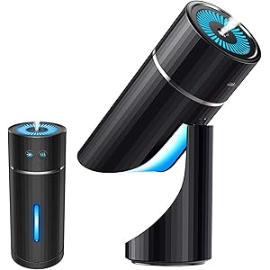 加湿器 卓上 【最新改良版 & USB充電式 & ワイヤレス】 アロマ 車用加湿器 小型 超静音 上下90°調整可 次亜…