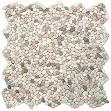 Mini Island Mix Pebbleタイル1平方フィート。(メッシュマウント)
