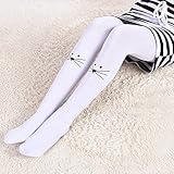 IWELY　　可愛い動物デザイン タイツ レギンス パンツ ベビー 赤ちゃん キッズ 女の子 秋冬 厚手 通気 防寒 保温 弾力 綿 コットン テリー織り　Ｍサイズ (ホワイト)