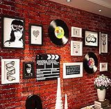 10写真フレーム壁の装飾壁画の組み合わせ、テレビの背景壁掛け写真の壁の組み合わせ装飾的な絵画、創造的な壁掛けの固体木枠、映画のフィルムのテーマ