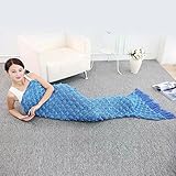 AniiKiss Soft And Comfortable Mermaid Blankets for Kids and Adults (blue) [並行輸入品]