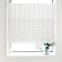 Amazon｜カフェカーテン 小窓用 シンプル レース おしゃれ 幅150×丈