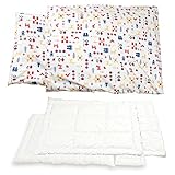 掛け敷き布団セット（カバー付）キッズランド柄 掛け布団 幅90cm×長さ120cm、掛け布団用アタッチメント、幅90cm×長さ30cm、掛けカバー、掛けアタッチメントカバー、敷き布団 幅70cm×長さ