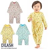 (ディラッシュ) DILASH春'16/ボーダー×地図柄長袖カバーオール 80 イエロー