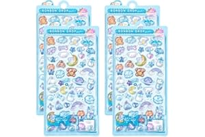 シール 可愛い 4枚セット 立体 ごほうびシール DIY用 キラキラな 女の子 デコシール プランナー、ジャーナル、ノートパソコン、電話ケース、ウォーターボトルの装飾用 [並行輸入品]