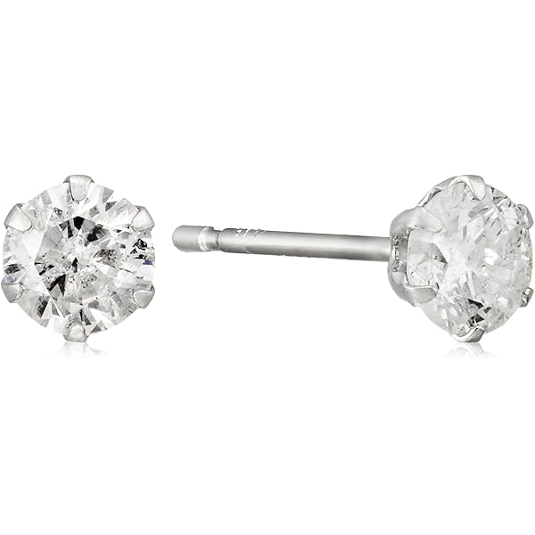 Amazon | ダイヤモンド ピアス 一粒 0.4カラット プラチナ 鑑定書付
