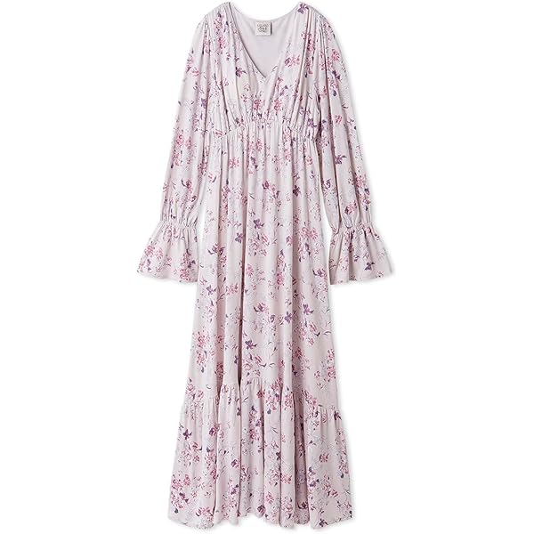 Amazon.co.jp: [ジェラート ピケ] ライラック柄シャツドレス
