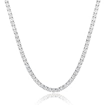 ホワイトゴールド テニスネックレス 幅2.2mm 45cm ダイヤモンド 14K ホワイトゴールド テニスネックレス 幅2.2mm