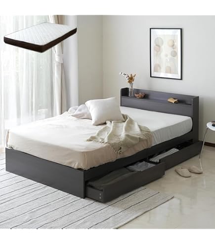 Amazon | 棚・コンセント付きフロアベッド【Skyline】スカイライン