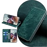 AiMaoo Motorola Moto G66j 5G/G66y 5G/G56 対応 ケース 防塵 耐衝撃 傷つけ防止 軽量 ギャラクシー 手作り PUレザー カード収納 RFID磁気防止 マグネット スタンド機能 ケース 手帳型 Moto G66y 5G/G66j 5G/G56 用 (グリーン)