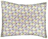 SheetWorld Crib / Toddler Percale Baby Pillow Case - Primary Colorful Rings Woven - Made In USA by s