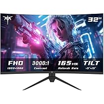 Amazon.co.jp: KTC 32インチ 湾曲ゲーミングモニター FHD 1080P 165Hz 
