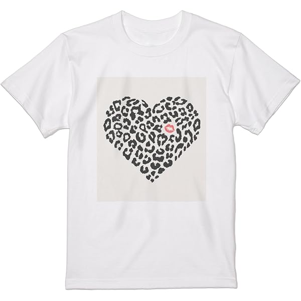 Amazon | ヒョウ柄ハートデザイン ヒョウ柄 Tシャツ | Tシャツ