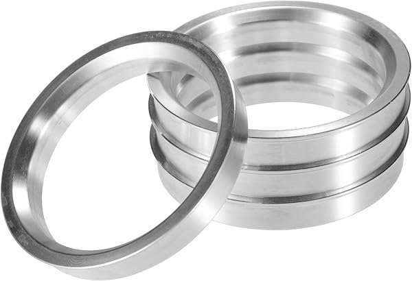 X AUTOHAUX ハブリング 66.6-56.1mm ホイールハブリング ハブセントリックリング シルバー アルミニウム合金製 軽量高強度 防錆耐腐食 耐久 耐変形 アミルハブリング ハブボアアダプター スポーツカー用 多車種対応 汎用 スポーツカー 高速ブレ防止 損傷防止 4個セット - 1