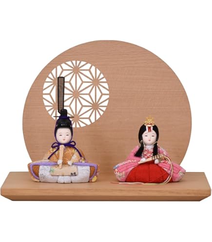 Amazon | 雛人形 平安水宝 収納飾り 親王飾り 間口65cm 朱金 親王飾り