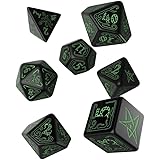 Qworkshop Call of Cthulhu コールオブクトゥルフ 多面体ダイス7個セット ブラック＆グリーン [並行輸入品]