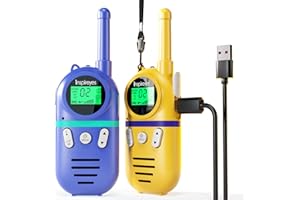 Inspireyes Walkie Talkies for Kids Rechargeable 2 Pack, 48 Hours Working Time 3 Miles Range 22 Channels, Birthday for Boys Girls, Family Games Outdoor Hiking Camping,3-12 Years Old Toys