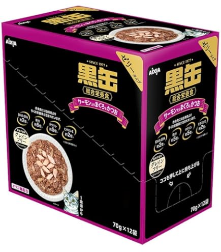 黒缶　70g 12袋×10箱 Amazon.co.jp: 黒缶 パウチ かつお節入りまぐろとかつお 70g×12