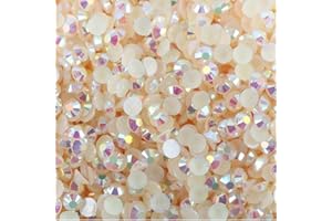 Yumekirara 2ｍｍ 1000粒 クリーム 肌色 黄色系 ミルキーストーン オーロラ加工 樹脂製 高分子ストーン うちわデコ ネイルストーン ダイヤモンドアート (49クリーム, 2ｍｍ)