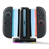 Nintendo Switch 2 ジョイコン 充電器,joy-con 2 充電グリップ,ニンテンドースイッチ2 Joy-Conの充電ドック，Joycon 充電器 4 in 1，急速充電ステーション、磁気式＆ウェイトベース、双方向設計、LED インジケーター＆過充電保護スイッチ用アクセサリー2 XPT008-AC04