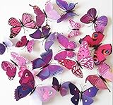 Amaonm 60 Pcs 5 Packages Beautiful 3d Butterfly Wall Decals Removable Diy Home Decorations Art Decor