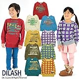 (ディラッシュ) DILASH 定番 PEACE/車/チェック 3柄9色トレーナー 100 PEACE/ターコイズブルー