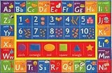 Kev & Cooper Playtime Collection ABC Numbers and Shapes Educational Area Rug - 3'3 x 4'7 [並行輸入品]