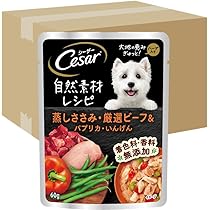 Amazon.co.jp: シーザー パウチ 成犬用 自然素材レシピ 無添加 60g×160