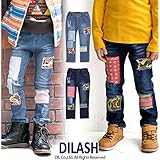 (ディラッシュ) DILASH 秋'15 ワッペン付きデニムストレートパンツ 90 サックス