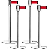 Amazon Co Jp ベルトパーテーション L5 51s 赤ベルト バラ売り ポールパーテーション ガイドポール ポールスタンド 4方向連結可能 文房具 オフィス用品