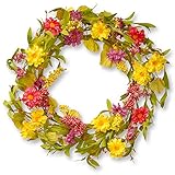 National Tree 20 Inch Floral Wreath with Multicolor Daisy Flowers and Berries (RAS-JXW8925)【クリスマス】【ツ