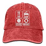 大人 デニム キャップ食べる 眠る ボレー 繰り返す 大人気 釣り レジャー・キャップ 軽量 紫外線対策 日よけ 小顔効果 プリント付き 無地 レッド