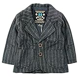 《春秋冬対応》BAROCK(バロック) ツィード風ストライプジャケット 90cm/チャコール NO.F-561225