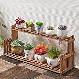 フラワーラックバルコニーソリッドウッドフラワーラック複数のレイヤーを組み立てることができます植物シェルフ（3色オプション） (色 : レトロな色)